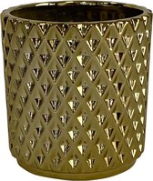 Kolibri Home | Metallic diamond bloempot - Gouden keramieken sierpot Ø9cm