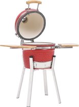 Kamado grill houtskoolbarbecue 76cm, keramisch, kleur rood