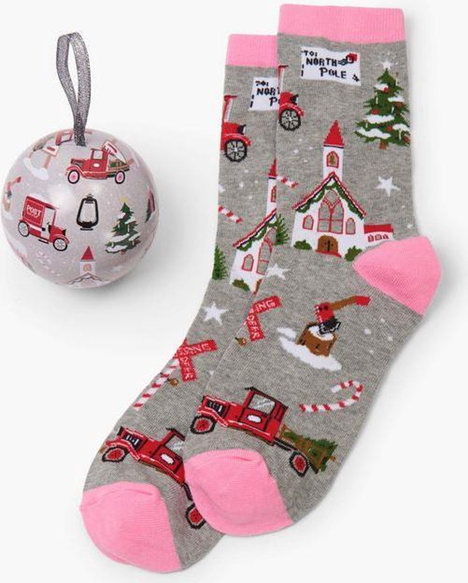 LBH Dames sokken in kerstbal, kerstsokken - Cadeau voor vrouw - Gadget Kerst