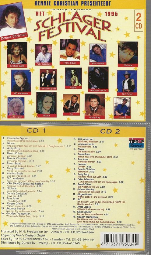 SCHLAGER FESTIVAL 1995 - Dubbel cd - Dennie Christian