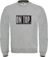 Wintersport sweater Grijs M - on top - zwart - soBAD. | Foute apres ski outfit | kleding | verkleedkleren | wintersporttruien | wintersport dames en heren