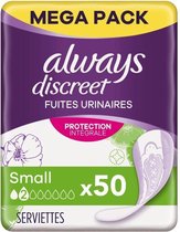 Always Discreet voor urineverlies en incontinentie Small - Voordeelverpakking 50 Stuks - Maandverband