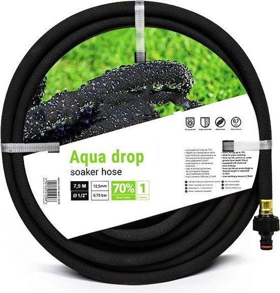 Bradas Druppelslang - Zweetslang 1/2" (7,5 meter) incl. koppelingen - Irrigatie set - Waterbesparing - Druppelaars - Tuin, Gras, Planten - druppelsysteem - compleet - vaderdag cadeau tip tuin