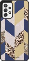 Samsung a52s hoesje - Blue leo wild | Samsung Galaxy A52 5G case | Hardcase backcover zwart