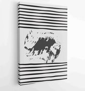 Zwart-wit abstracte muurkunst vector 1 - Moderne schilderijen – Verticaal – 1898188297 - 80*60 Vertical