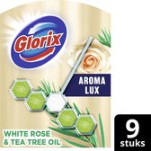 Glorix Aroma Lux Toiletblokken White Rose & Tea Tree Oil - 9 x 55g - Voordeelverpakking