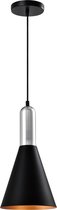 QUVIO Hanglamp modern - Lampen - Plafondlamp - Verlichting - Verlichting plafondlampen - Keukenverlichting - Lamp - E27 Fitting - Met 1 lichtpunt - Voor binnen - Metaal - D 19 cm - Zwart en z