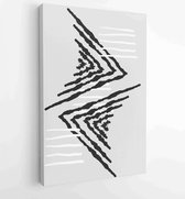 Zwart-wit abstracte muurkunst achtergrond vector 3 - Moderne schilderijen – Verticaal – 1909205701 - 115*75 Vertical