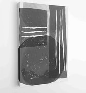 Zwart-wit abstracte muurkunst achtergrond vector 4 - Moderne schilderijen – Verticaal – 1909205680 - 40-30 Vertical