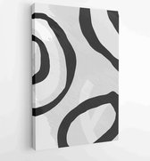 Zwart-wit abstracte muurkunst achtergrond vector 4 - Moderne schilderijen – Verticaal – 1909205695 - 80*60 Vertical