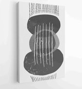 Zwart-wit abstracte muurkunst achtergrond vector 3 - Moderne schilderijen – Verticaal – 1909205680 - 50*40 Vertical