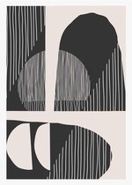 Zwart-wit abstracte muurkunst achtergrond vector 4 - Moderne schilderijen – Verticaal – 1909205635 - 115*75 Vertical