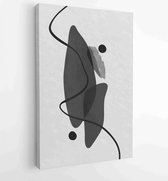 Zwart-wit abstracte muurkunst achtergrond vector 2 - Moderne schilderijen – Verticaal – 1909205668 - 50*40 Vertical