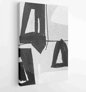 Zwart-wit abstracte muurkunst achtergrond vector 3 - Moderne schilderijen – Verticaal – 1909205677 - 50*40 Vertical