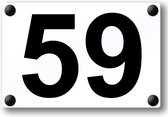 Huisnummerbord Wit 12x18cm – 2 Cijfers - Zelf ontwerpen – Wettelijk geldig huisnummer