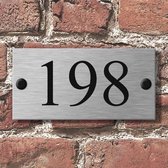 RVS Naambord 16x8 cm (echt RVS) met zwarte gravering – Naambordje voordeur – Naambord met huisnummer – Zelf ontwerpen