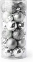 Kerstballenset 24 stuks - 2.5 cm - Zilver