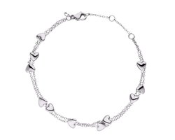 Victorious Dames Armband Zilver – Zilveren Hartjes – 13.5 t/m 18cm