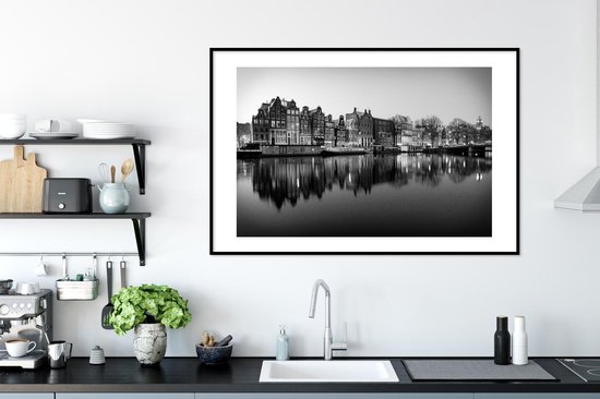 Lever du soleil canaux Amsterdam - noir et blanc