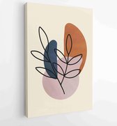 Botanische abstracte kunst achtergronden vector. Zomerse vierkante banier 1 - Moderne schilderijen – Verticaal – 1929690734 - 50*40 Vertical
