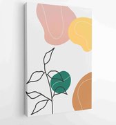 Botanische abstracte kunst achtergronden vector. Zomers vierkant spandoek 4 - Moderne schilderijen – Verticaal – 1929690719 - 80*60 Vertical