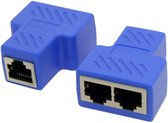 Netwerk splitter | Lan splitter | Geschikt voor UTP / FTP / RJ45 / ISDN | 1 stuk | Blauw | Allteq