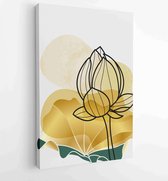 Gouden lotus en abstracte muur kunst vector collectie. 4 - Moderne schilderijen – Verticaal – 1875718870 - 80*60 Vertical