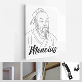 Onlinecanvas - Schilderij - Mencius; Mengzi Was Een Chinese Confucianistische Filosoof Art Verticaal - Multicolor - 115 X 75 Cm