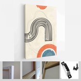 Een trendy set van abstracte handgeschilderde illustraties voor briefkaart, social media banner, brochure omslagontwerp of wanddecoratie achtergrond - moderne kunst canvas - verticaal - 19086