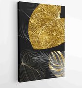 Luxe gouden behang. Zwarte en gouden achtergrond 3 - Moderne schilderijen – Verticaal – 1915224106 - 80*60 Vertical