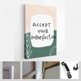 Zelfvertrouwen offerte vector design op een US Letter-formaat banner, kunst aan de muur met abstracte botanische achtergrond - Modern Art Canvas - verticaal - 1761328064