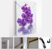 Onlinecanvas - Schilderij - Prachtige Orchideetak Art Verticaal - Multicolor - 80 X 60 Cm