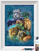 Artstudioclub®  Diamond painting volwassenen Jungle dieren 30 x 40 cm