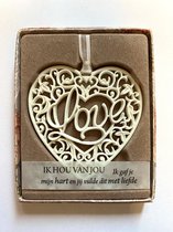 H&&H Inspirerende woorden hanger "Love" Gift in Hartvorm