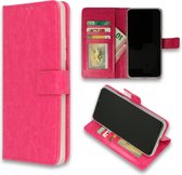 HB Hoesje Geschikt voor Samsung Galaxy A40 Roze - Portemonnee Book Case - Kaarthouder & Magneetlipje