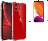 Hoesje iPhone 11 - Screenprotector iPhone 11 - iPhone 11 Hoes Transparant Shock Proof Case + Full Screenprotector