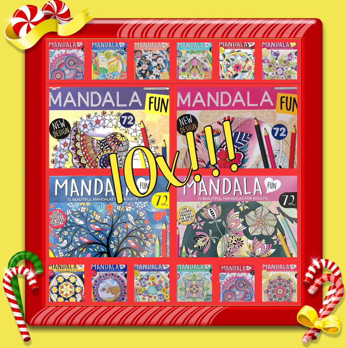 Mandala XL 10 Kleurboeken Incl. 40 Delig Keurkist | Voor Volwassenen | 720 Kleurplaten