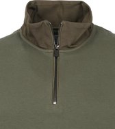 Suitable - Prestige Haco Pullover Half Zip Olijfgroen - Maat L - Slim-fit