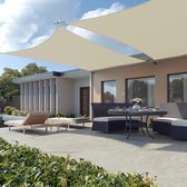 Zonnezeil/schaduwdoek; van HDPE-kunststof (polyethyleen); scheurt niet; is weerbestendig; met uv-bescherming; luchtdoorlatend; voor tuin, balkon, terras, camping; met scheerlijnen (totaal 2 m