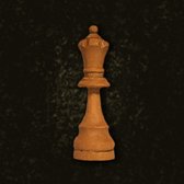 Dibond - Retro - Schaak / Schaken - Koningin in taupe / beige / bruin / zwart - 35 x 35 cm