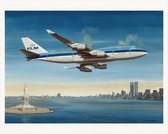 Thijs Postma - TP Aviation Art - Poster - Boeing 747-400 KLM Boven Manhattan - 40x50cm
