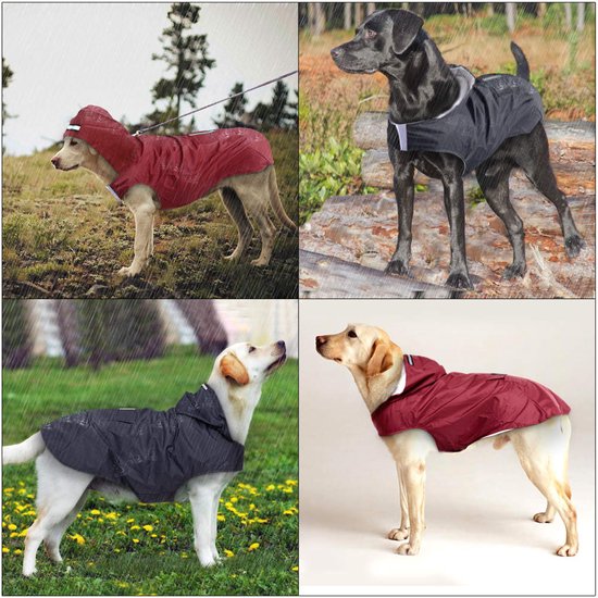Honden Regenjas Zwart - Honden Poncho - Maat 6XL