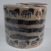 Fairtrade Swazi kaars in creme-zwart met zebras