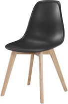 SACHA Zwarte eetkamerstoel - Poten van massief rubberhout - Scandinavisch - L 48 x D 55 cm