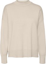 Vero Moda VMGOLD NEEDLE LOOSE LS O-NECK Birch Dames Trui - Maat XS