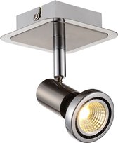 Plafondlamp LED wit/zwart/chroom/geborsteld staal 1xGU10 5W 105mm H