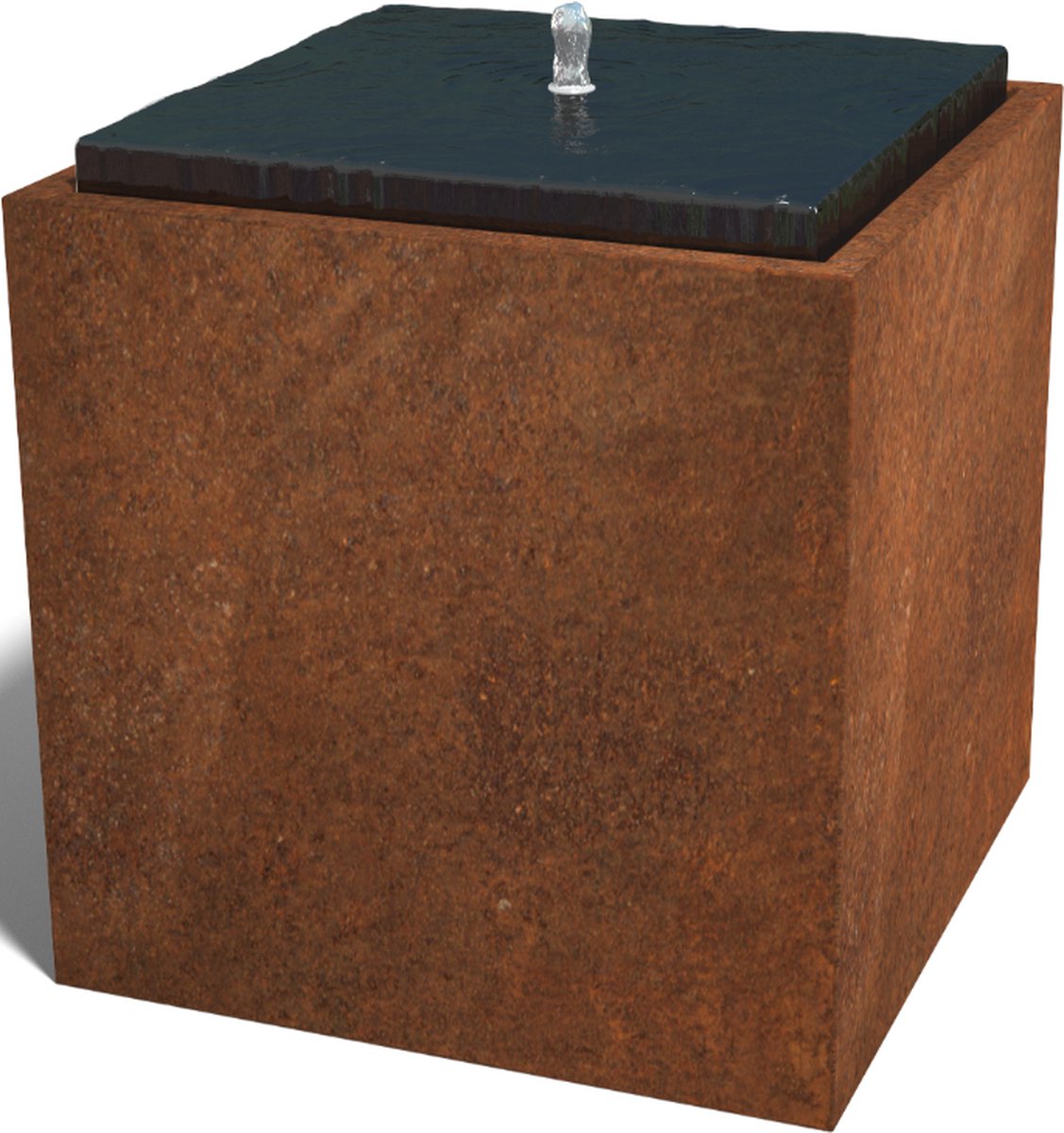 Cortenstaal watertafel - Orin - 80x80x80cm - Roestkleur - Inclusief LED-verlichting - MySteel