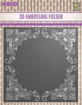 EF3D028 Nellie Snellen 3D Embossing Folder - exotic flower frame - kader exotische bloemen