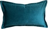 Kussenhoes Luxury Velvet - Blauw Long - Kussenhoes - 30x50 cm - Sierkussen - Polyester - Fluweel