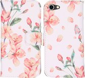 iMoshion Design Softcase Book Case iPhone SE (2022 / 2020) / 8 / 7 hoesje - Blossom Watercolor White